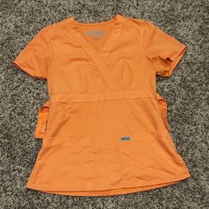 Orange Greys Anatomy Scrub Top